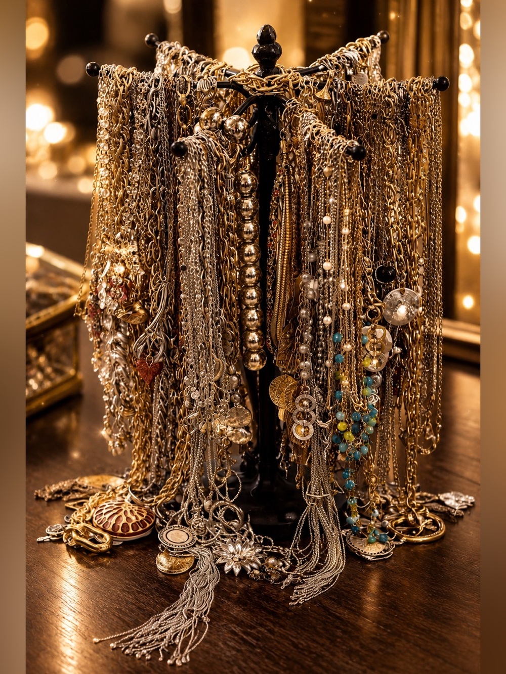 🏆 2 LB Layer It™ Necklace Jewelry Lot | Gold Silver Pearl Rhinestone Glass Mix
